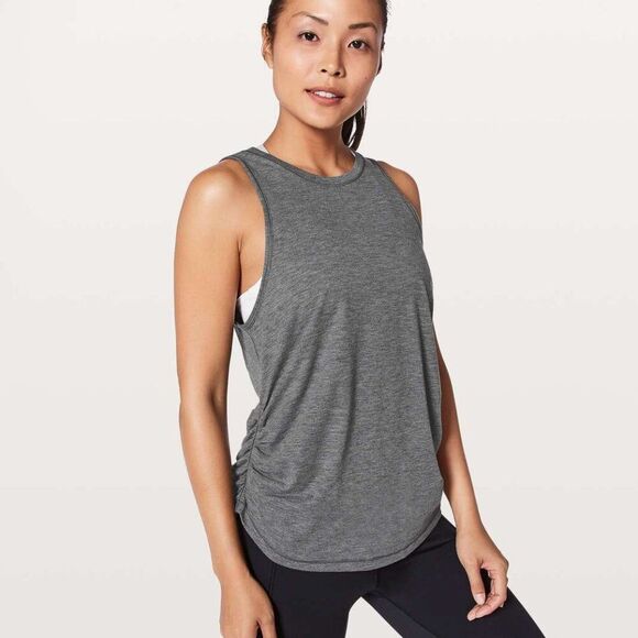 Lululemon Ripple Effect Tank Heathered Black Size 4 - Picture 1 of 5